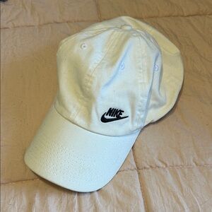 Nike White Hat with Black Embroidered Swoosh
